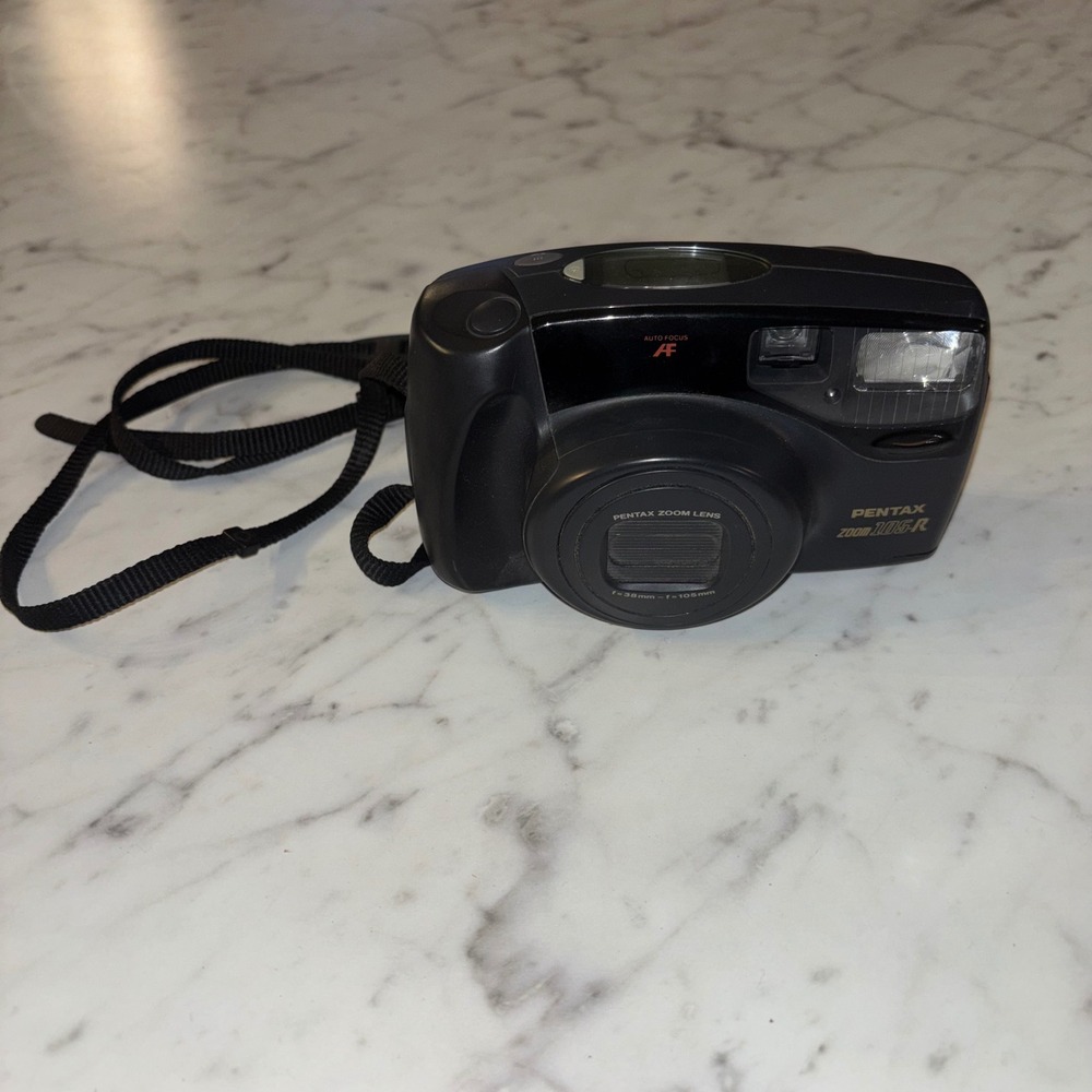 Pentax Zoom 105-R 35mm Film Camera AF 38-105mm Lens Black Asahi Optical